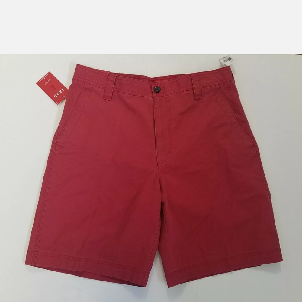 IZOD Luxury Sport Mens Shorts Sz 32 NWT Retail $44 'Confetti Red' Summer